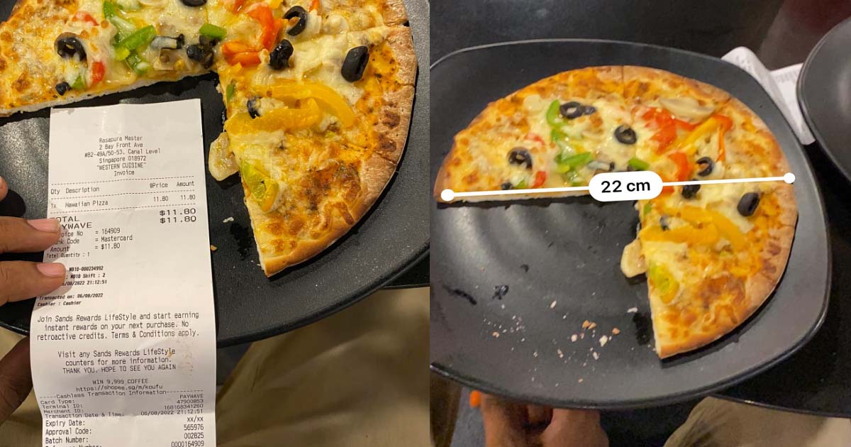 NETIZENS MEASURES PIZZA AND SAID IT IS ONLY 8.6INCH AND NOT 10 INCH