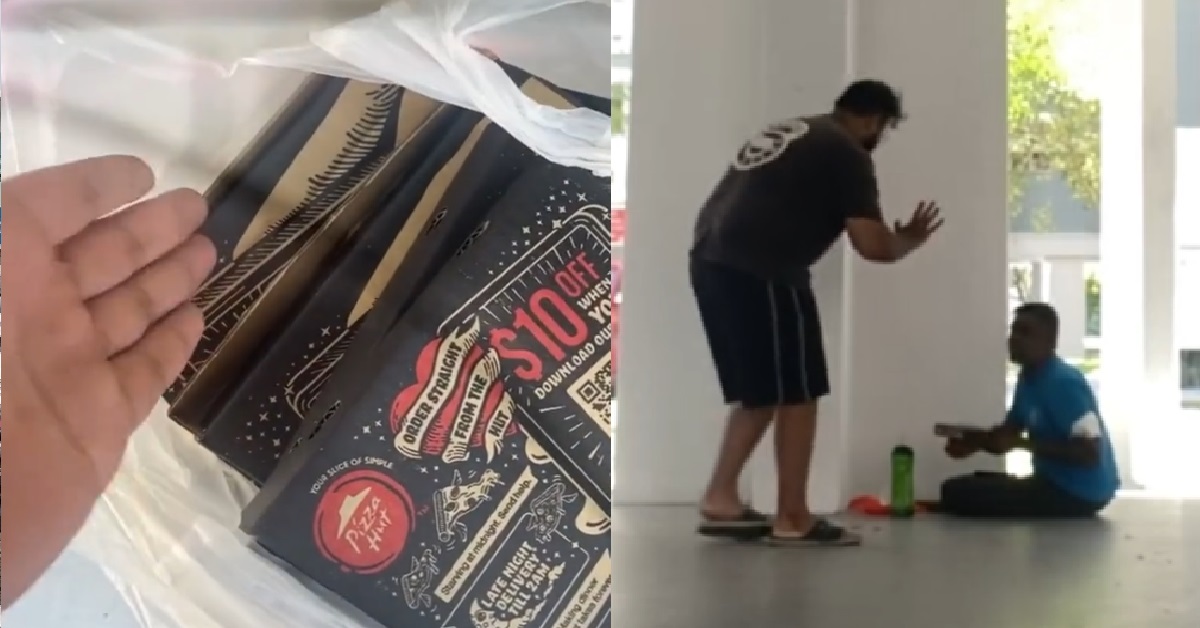 FOODPANDA RIDER GIVES OUT FREE PIZZAS TO HDB RESIDENTS AFTER ORDER CANCELLED