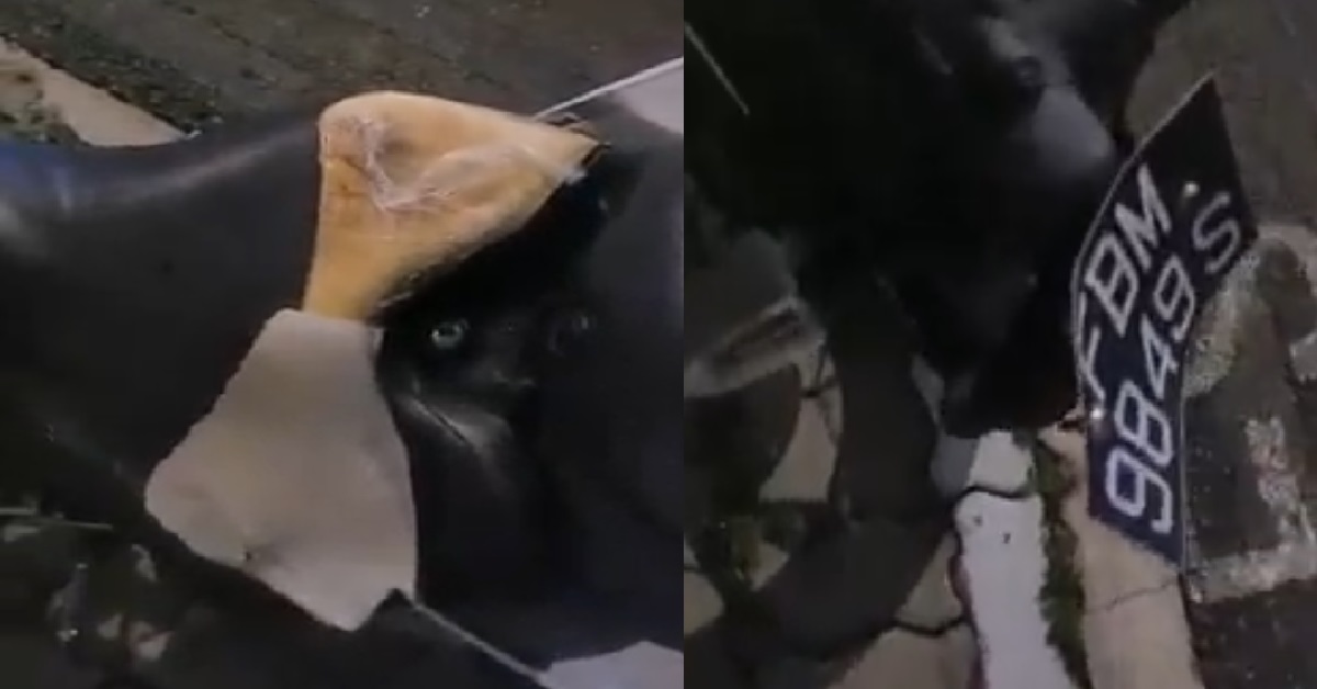 MAN’S MOTORCYCLE VANDALISED AT WORK – DRAWINGS ON HIS BIKE, SEAT TORN, SIGNAL BROKEN