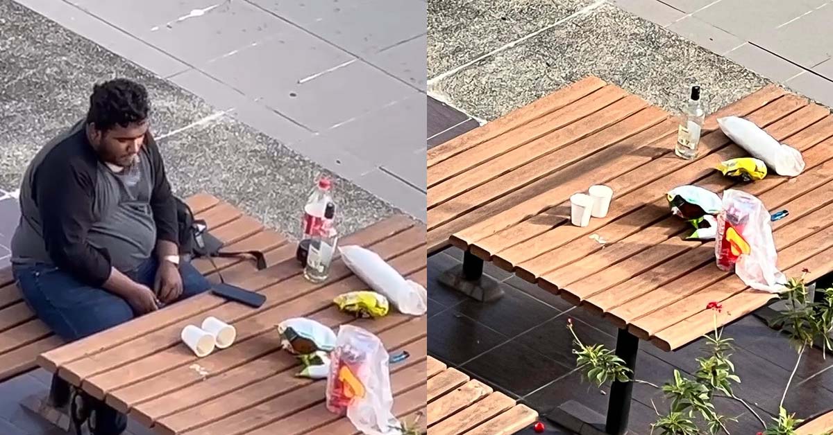 YISHUN MAN EATS, VAPES AND DRINKS ALCOHOL, THEN LEAVES A MESS BEHIND