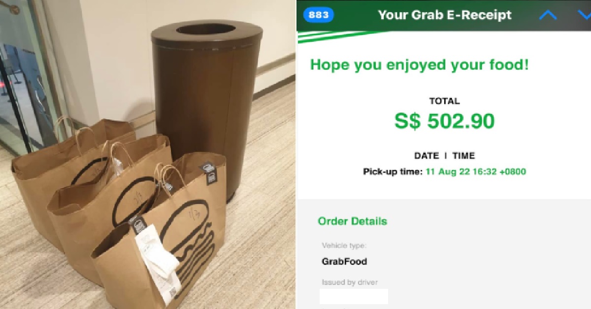 GRAB ON RIDER WHO DISPOSED $500 ORDER @ RUBBISH BIN – RIDER HAD FOLLOWED PROTOCOL