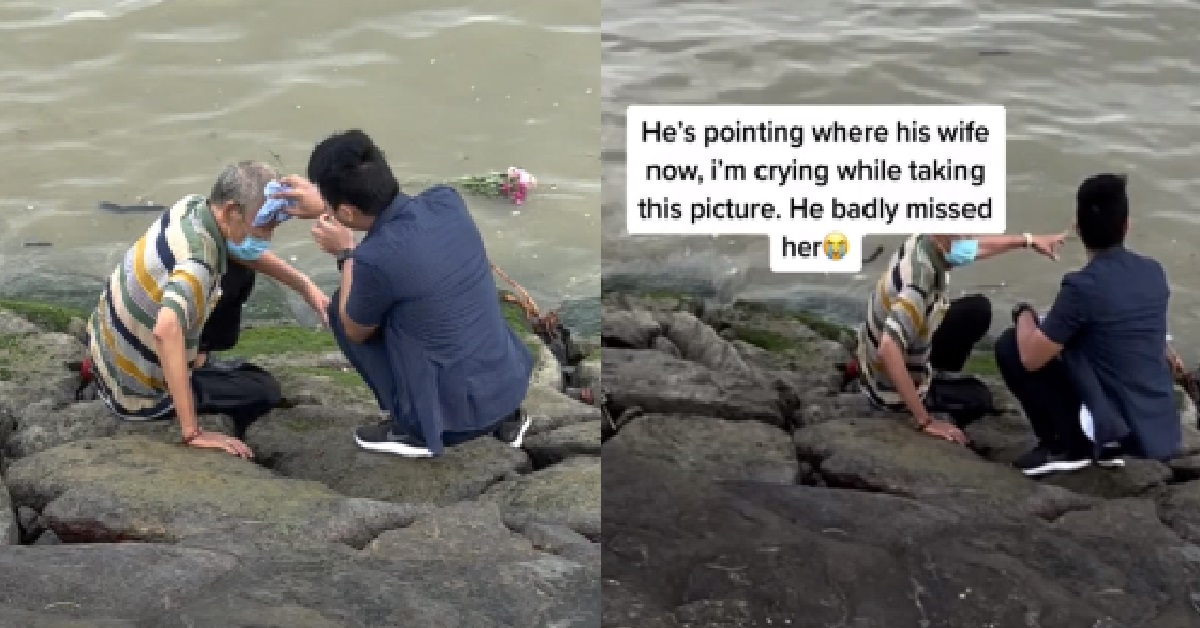 74 Y.O MAN FELL INTO SEA WHILE THROWING FLOWERS INTO SEA FOR LATE WIFE, RESCUED BY COUPLE