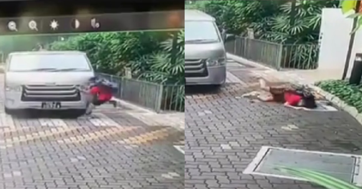 XIAO DIDI SUDDENLY DASHED OUT ONTO ROAD WITHOUT LOOKING, GETS HIT BY VAN