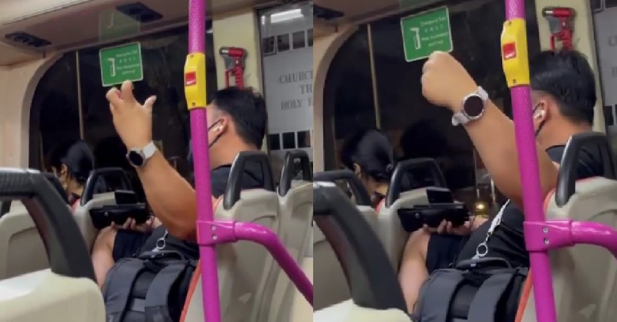 MAN AGGRESSIVELY HARASSED WOMAN INSIDE BUS, KICKED HER CHAIR & WANTED TO PUNCH HER
