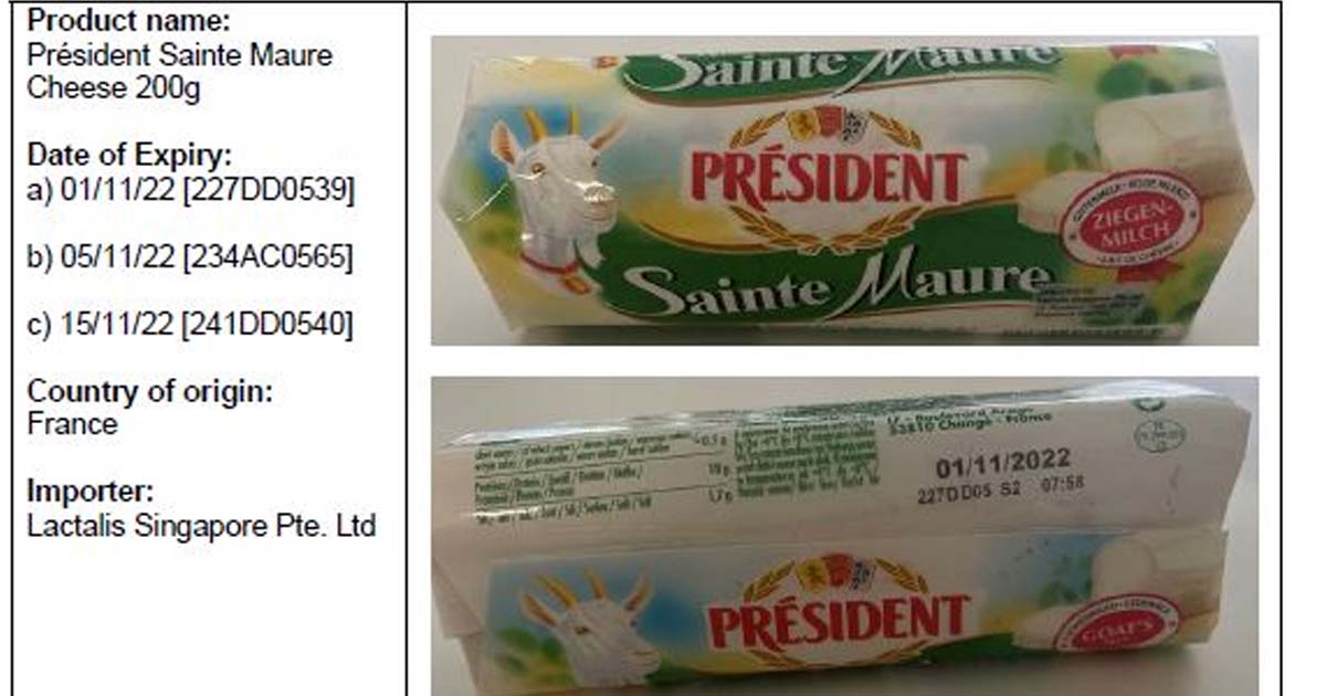 Président Sainte Maure Cheese recalled due to the presence of foreign matter