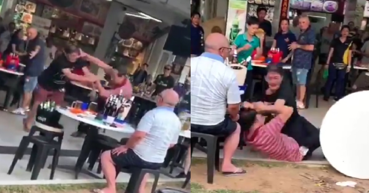 DRUNK UNCLES 1V1 AT COFFEESHOP, HANTAM UNTIL TABLE FALLS & FIGHT ON THE FLOOR