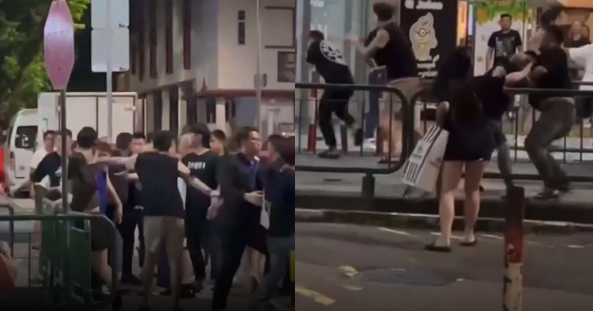 15 MEN BRAWLING OUTSIDE PEACE CENTRE, WOMAN SCREAM FOR THEM TO STOP