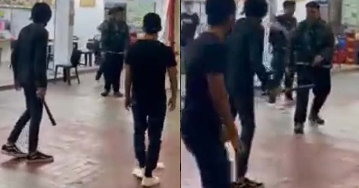2 GROUPS OF YPS GETS INTO FIGHT IN LAVENDER, ONE OF THEM HOLDING WEAPON