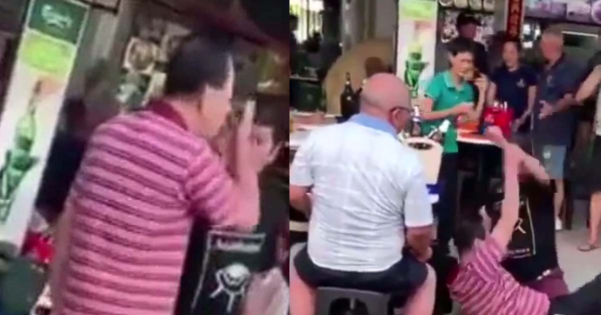 DRUNKEN UNCLES FIGHTING AT COFFEESHOP, DRUNKEN FIST UNTIL ON THE FLOOR