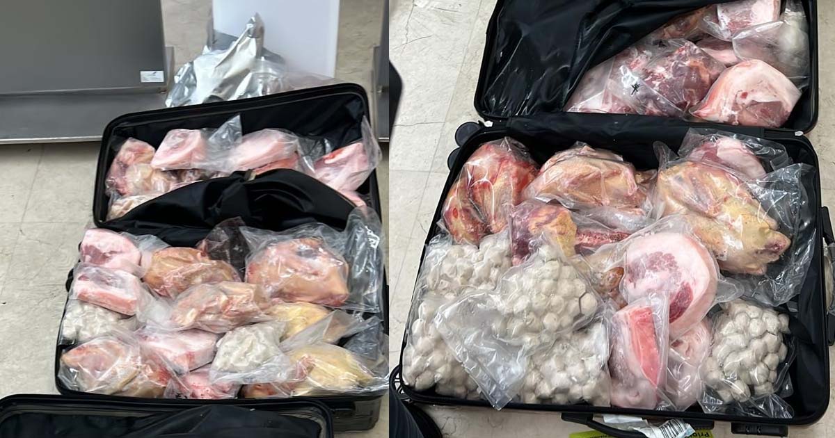 PRC MAN TRAVELS TO SINGAPORE WITH 226KG OF RAW MEAT IN HIS LUGGAGE