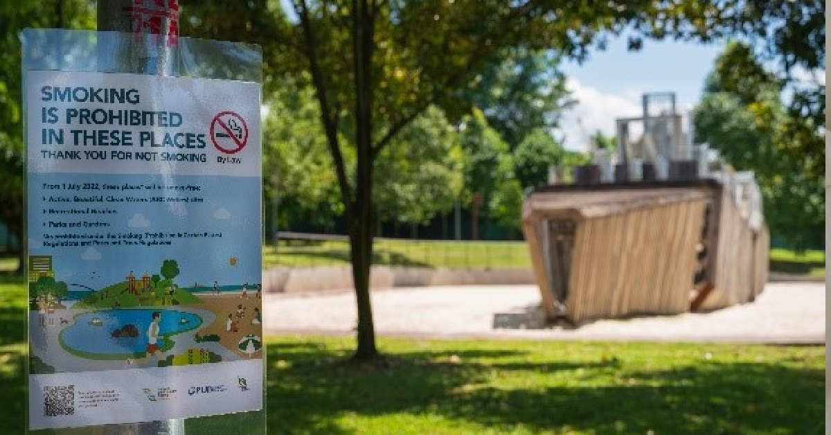 $200 FINE FOR THOSE WHO SMOKE AT S’PORE PARKS, WITH EFFECT FROM 1 OCT ONWARDS