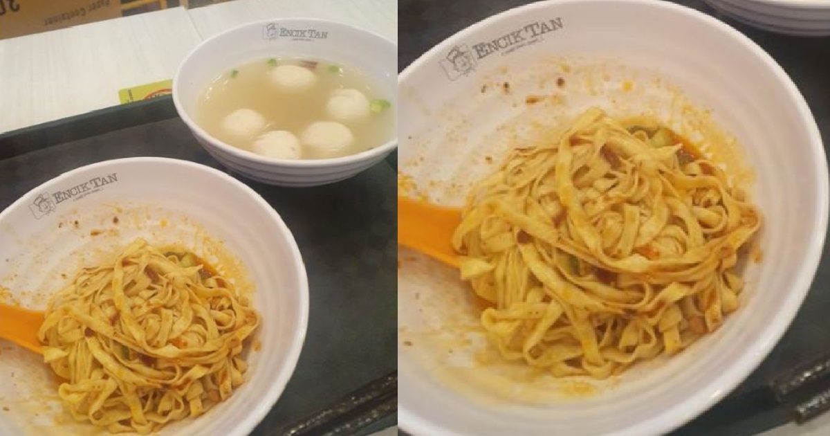 WOMAN BOUGHT FISHBALL NOODLES, SERVED SMALL PORTION WITH BARELY ANY NOODLES