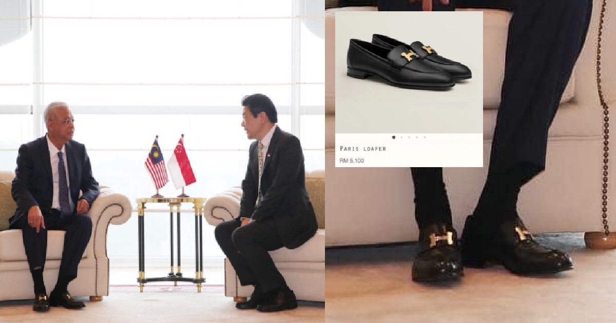 M’SIAN PM FLEXES HIS $1.5K HERMES SHOES IN MEETING WITH S’PORE DPM LAWRENCE WONG