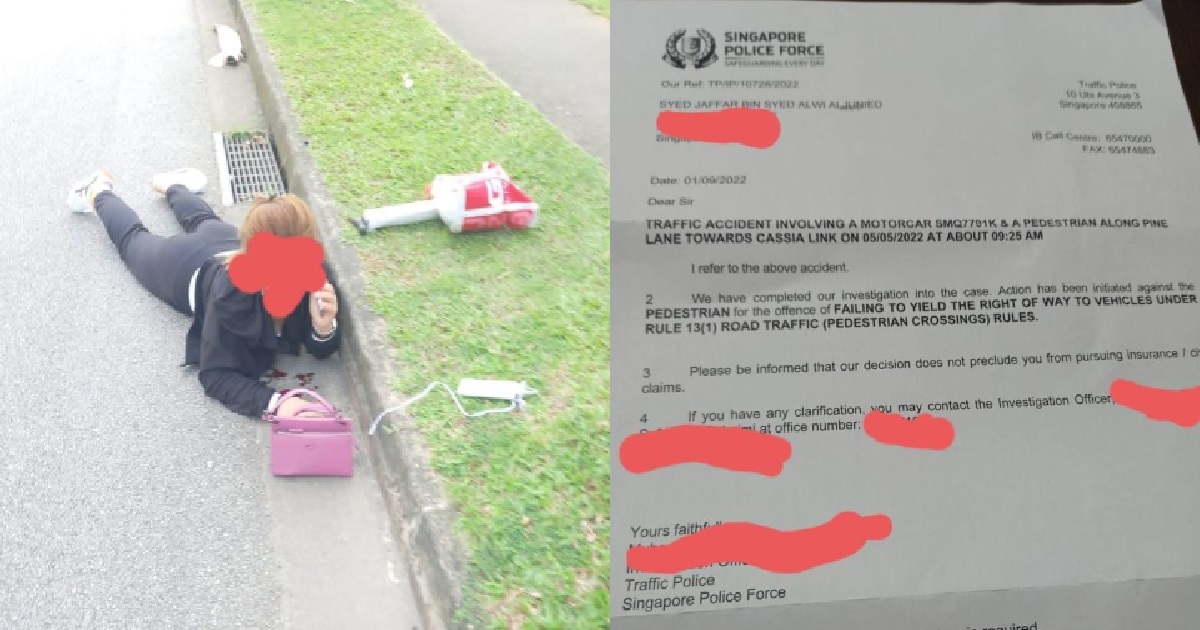 PRC WOMAN SUDDENLY STEPPED IN FRONT OF MOVING CAR, GETS HIT & LIE DOWN ON ROAD