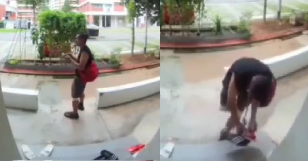 UNCLE KAYSIAO PRETEND TO SMOKE, THEN FASTER STEALS RESIDENT’S SLIPPERS & FLEES