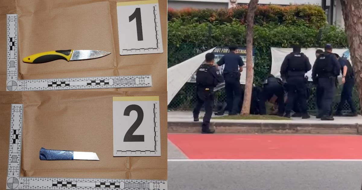 TAMPINES KNIFE WIELDING WOMAN INVESTIGATED BY CNB FOR SUSPECTED DRUG-RELATED OFFENCES