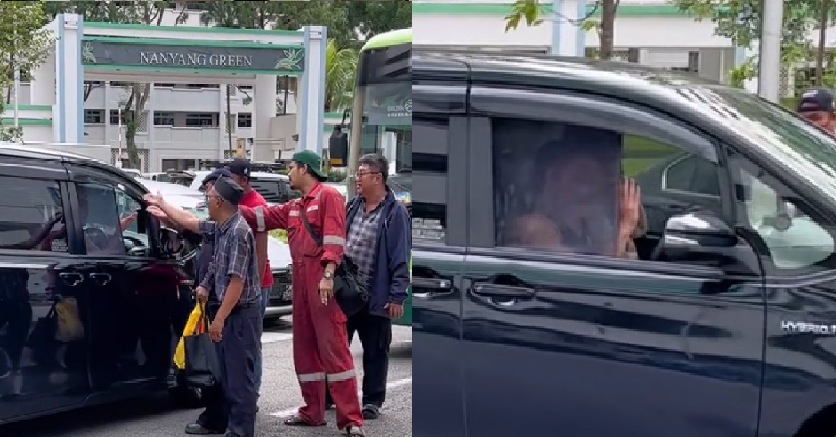 DRIVER REFUSES TO GIVE WAY TO FUNERAL PROCESSION @ JURONG, ARGUES WITH THEM