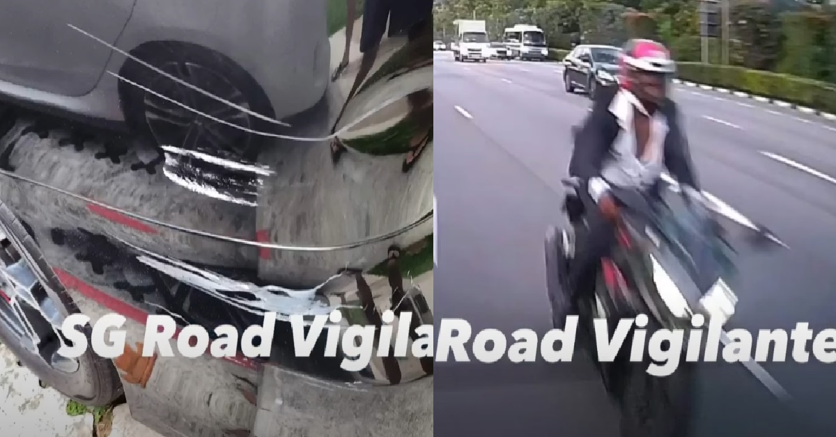 MOTORCYCLIST HITS CAR ON EXPRESSWAY THEN RIDES AWAY LIKE A SUPERSTAR