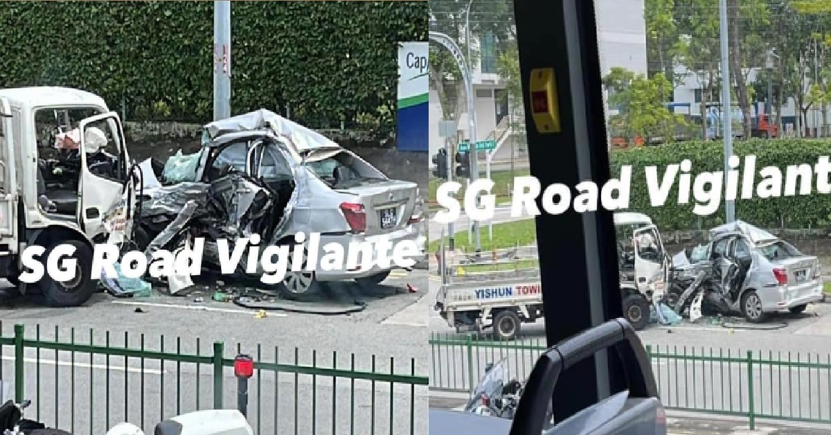 68 Y.O CAR DRIVER DIED AFTER ACCIDENT WITH LORRY & BUS ALONG ANG MO KIO