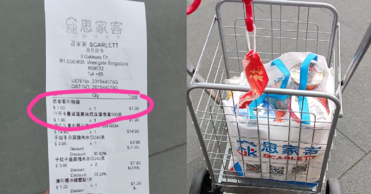 WOMAN BROUGHT OWN RECYCLED BAG TO SUPERMARKET, GETS CHARGED $1 FOR HER OWN BAG