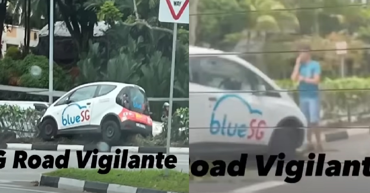 ANOTHER BLUESG CAR ACCIDENT, DRIVER CRASHED INTO ROAD DIVIDER @ BUKIT PANJANG