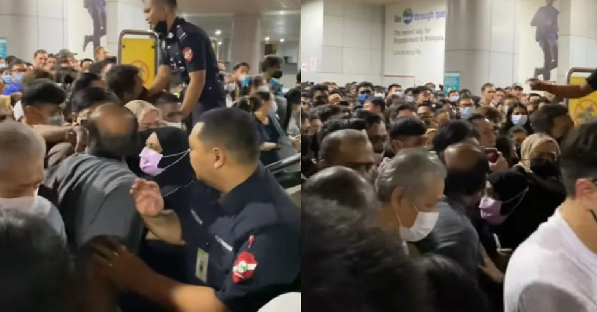 MAYHEM AT JB CUSTOMS DURING DEEPAVALI LONG WEEKEND, PEOPLE SCREAMING & PUSHING