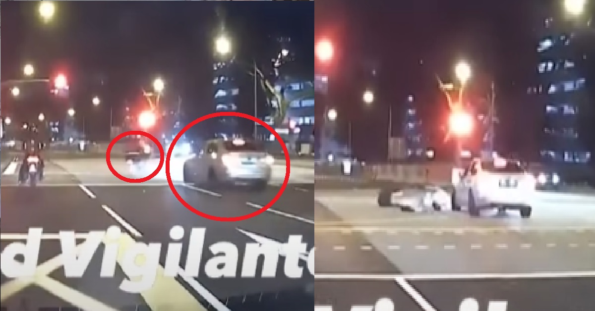 BMW DRIVER BEATS RED LIGHT & CRASHED INTO E-BIKE @ SEMBAWANG, ARRESTED FOR DRINK DRIVING