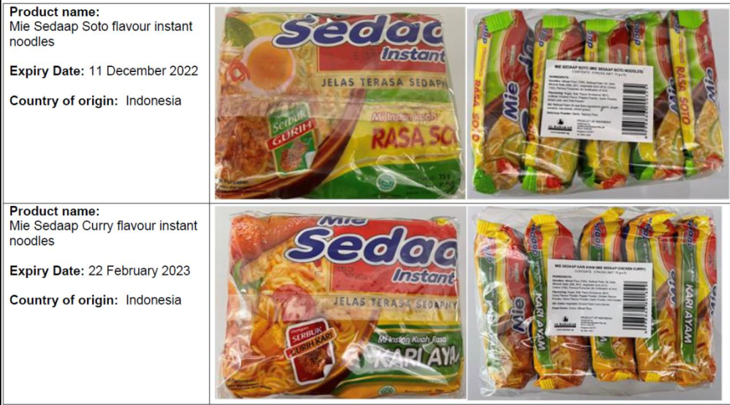 2 MORE MIE SEDAAP NOODLES WERE RECALLED FOR PESTICIDE