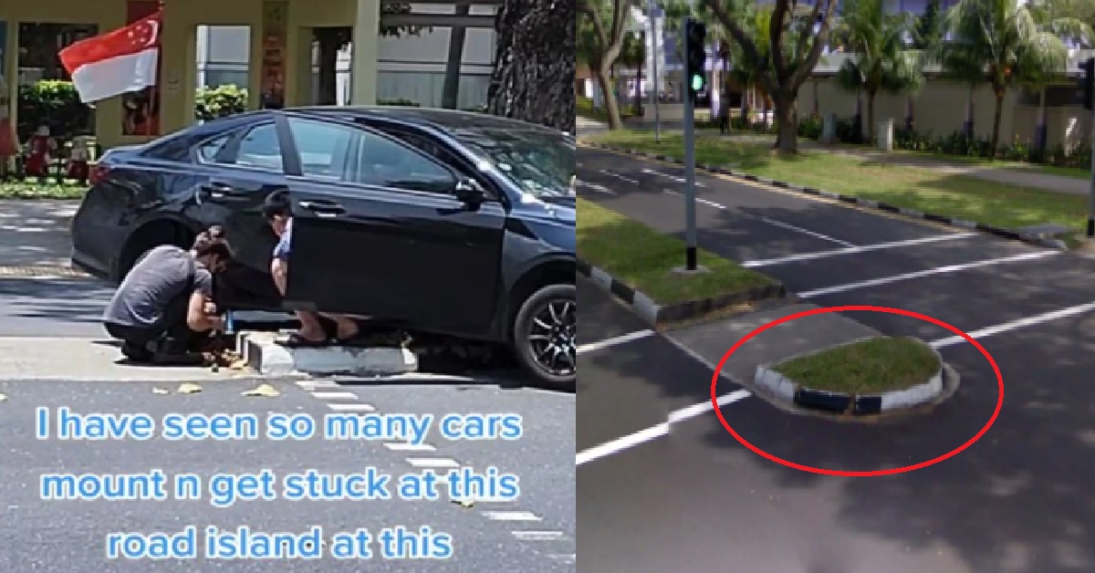 KERB @ BEDOK NORTH REMOVED AFTER MOTORISTS KEEP HITTING IT DURING U-TURNS