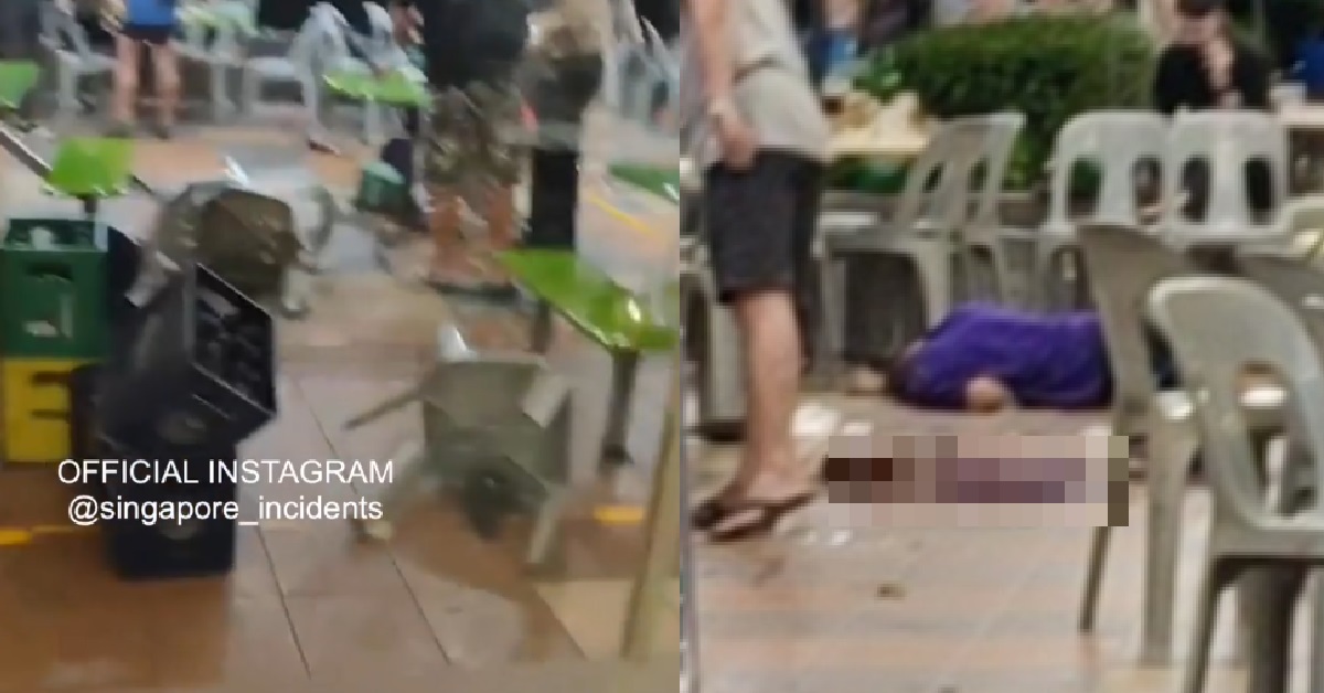 MAN ARRESTED AFTER FIGHT @ WOODLANDS MART FOOD COURT SEES 2 SENT TO HOSPITAL