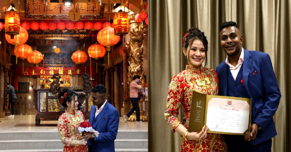 INTERRACIAL COUPLE MARRIED AT TAOIST TEMPLE AFTER MAN PRAYED FOR LOVE