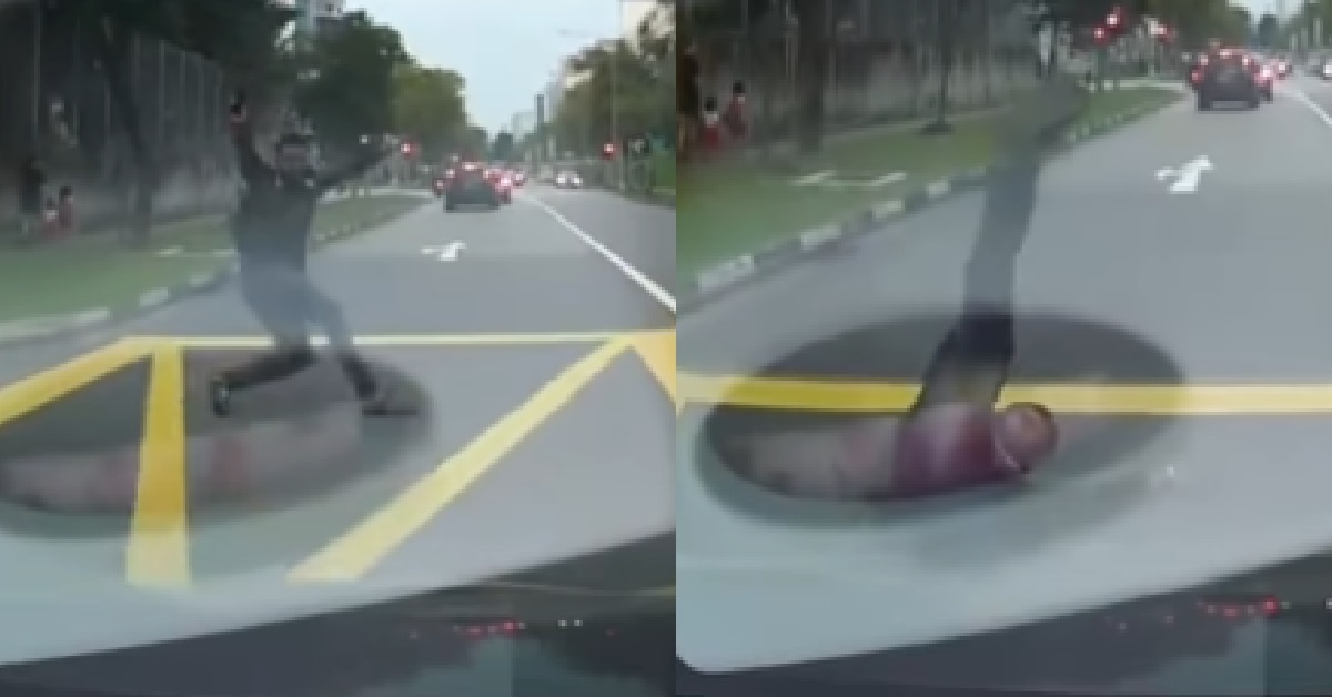 MAN WHO PRETENDED TO BE HIT BY CAR @ SERANGOON IDENTIFIED BY POLICE, BEING INVESTIGATED