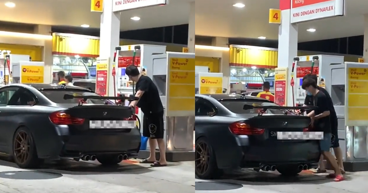 MAN PUMPS PETROL IN JB AND SHAKE HIS BMW, LOCAL M’SIANS GO HELP HIM SHAKE