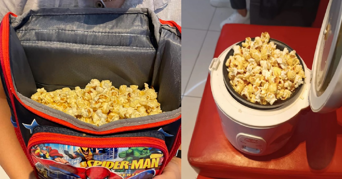 CINEMA OFFERING UNLIMITED POPCORN FOR FREE, MOVIEGOERS BRING BUCKETS TO FILL UP
