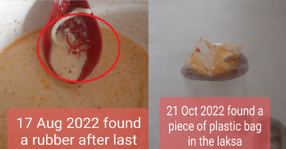 WOMAN FINDS RUBBER BAND IN HER LAKSA, 2 MONTHS LATER BUY AGAIN & FINDS PLASTIC INSIDE