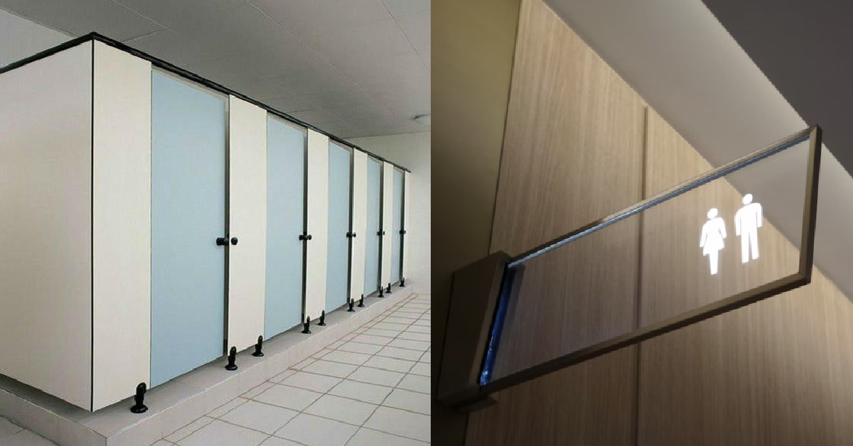 38 Y.O FW PEEPED AT WOMAN INSIDE TOILET CUBICLE & SAYS HE WAS “THROWING RUBBISH”, JAILED