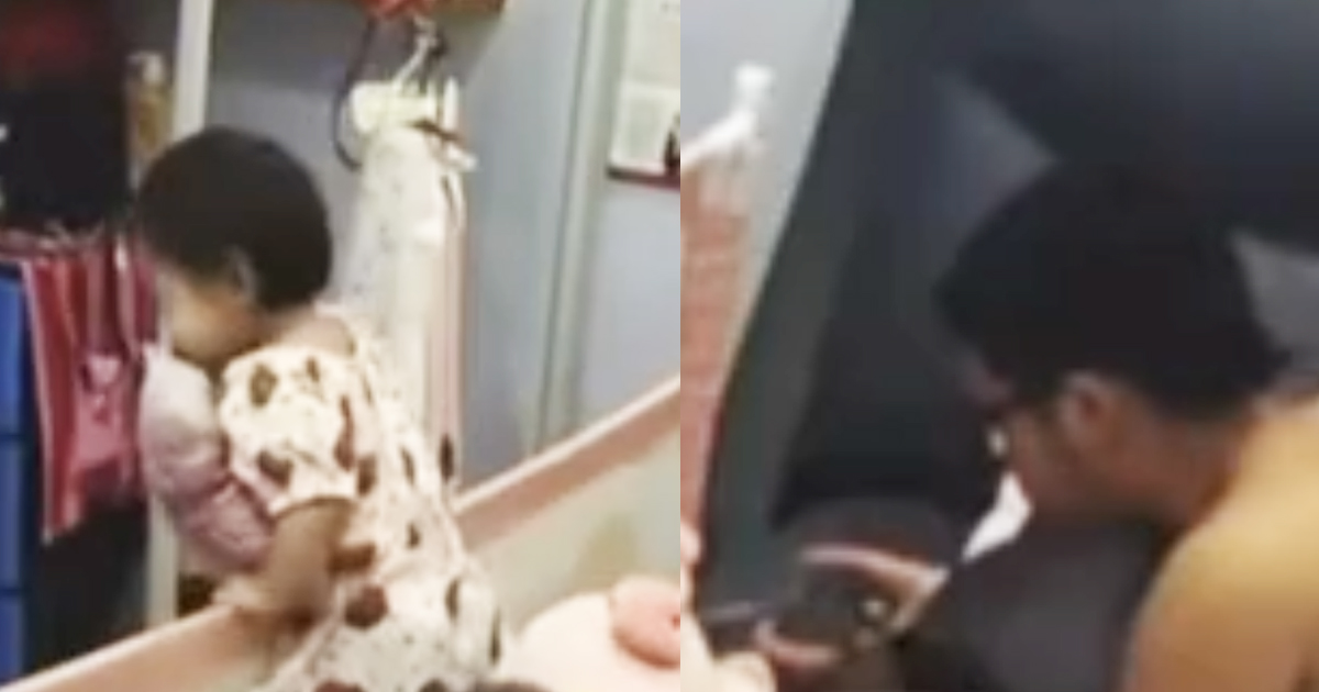 BABY FALLS FROM HEIGHT, THAI FATHER IGNORES & CONTINUE TO PLAY HIS GAMES