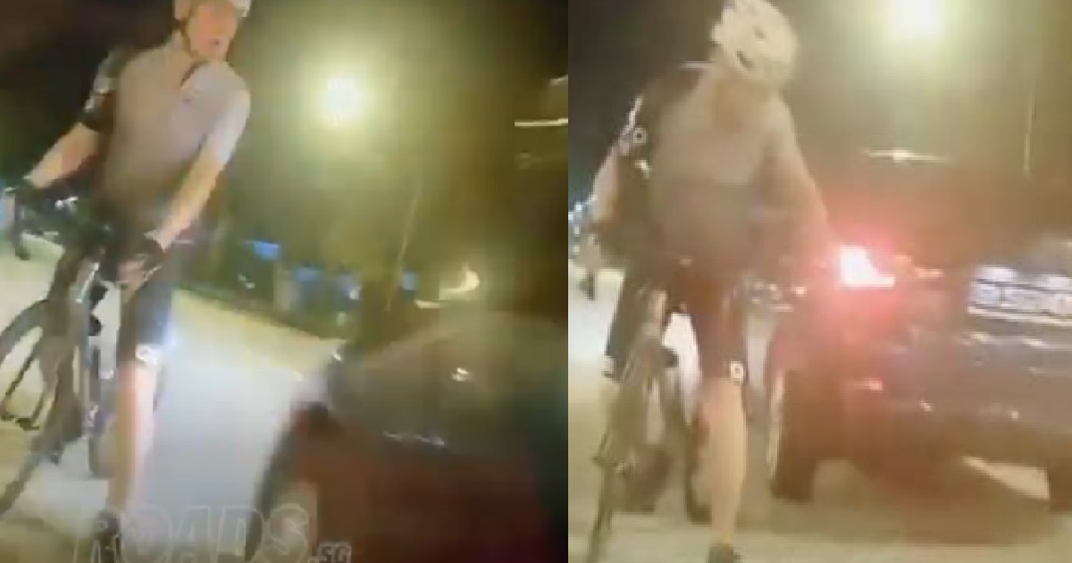 CRAZY DRIVER DROVE AGAINST TRAFFIC AND TRIED TO RUN OVER CYCLISTS ON THE ROAD