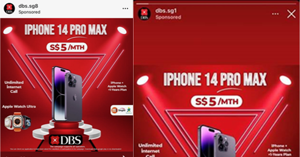 SCAMMER PRETENDS TO BE DBS ON INSTAGRAM, OFFERS $5/ MONTH FOR IPHONE