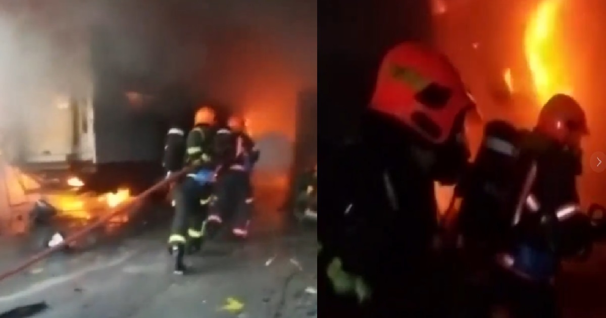 HUGE FIRE BROKE OUT @ DEFU LANE VEHICLE WORKSHOP, FIRE PUT OUT IN AN HOUR