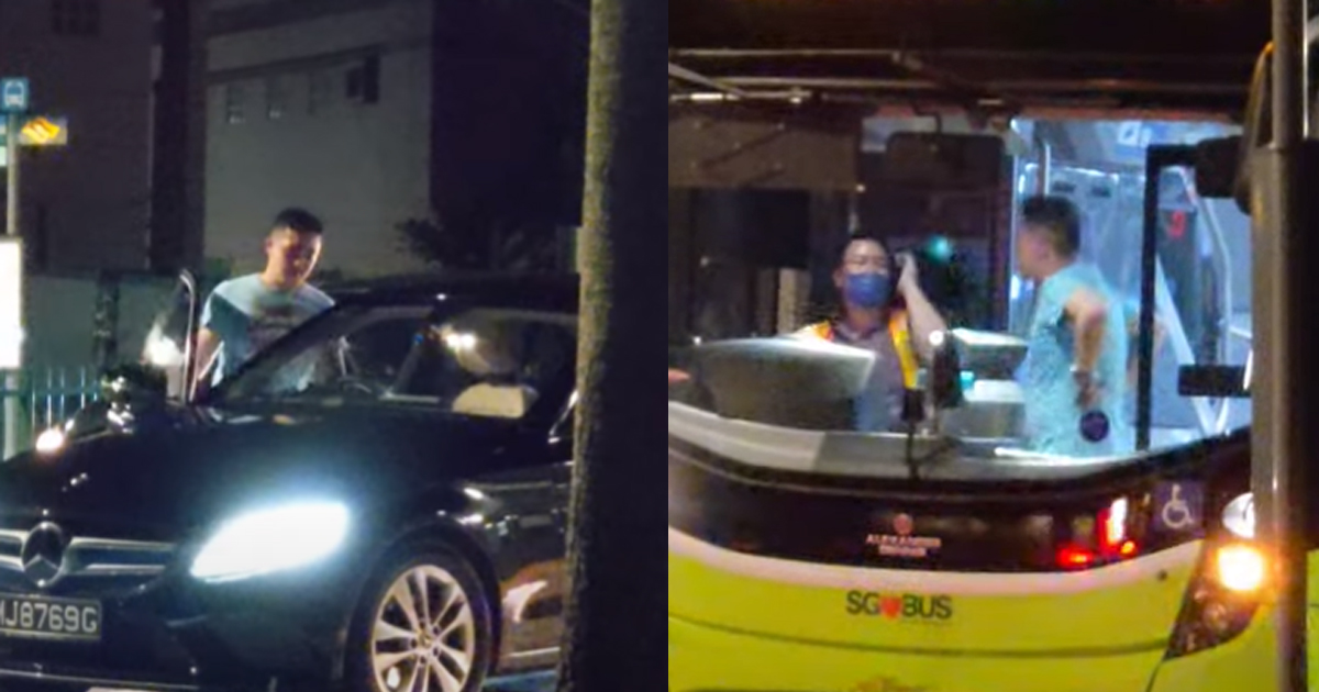 MERCEDES DRIVER GRAB BUS DRIVER’S PHONE AND THROWS IT ON THE ROAD
