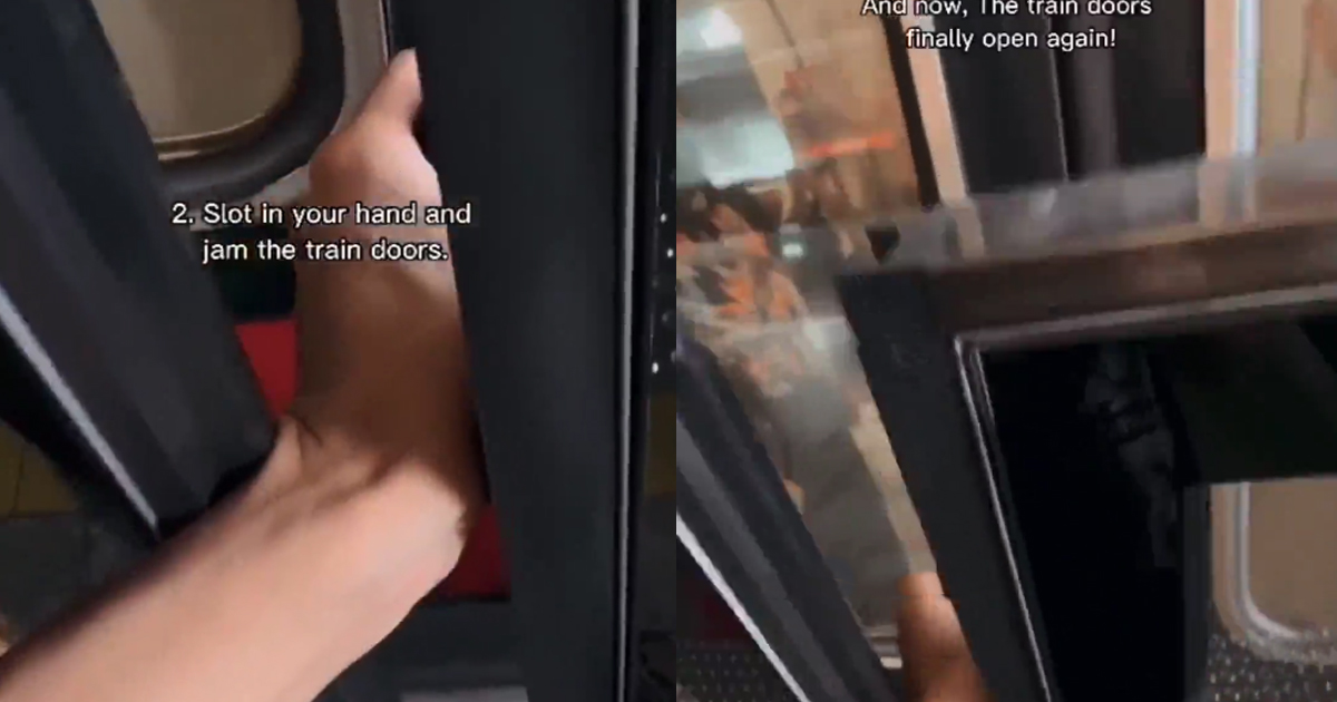 MAN SHOWS HOW HE DELAY THE WHOLE TRAIN BY FORCING TRAIN TO REOPEN