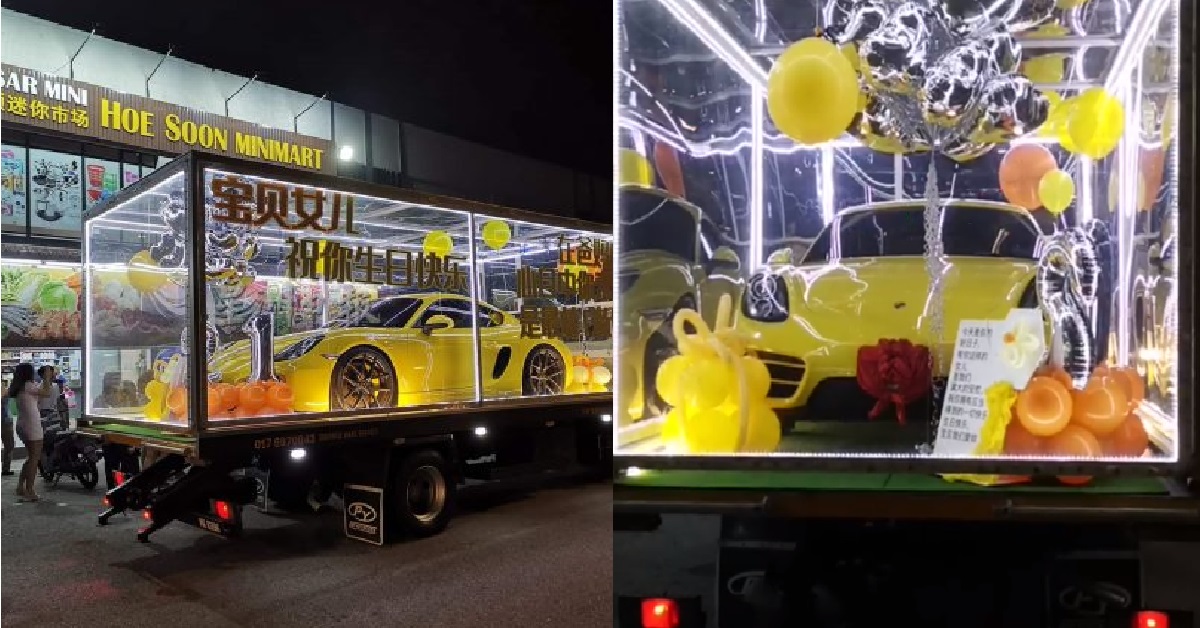 RICH MAN’S DAUGHTER GETS A BRAND NEW PORSCHE DELIVERED TO HER FOR 21ST B’DAY