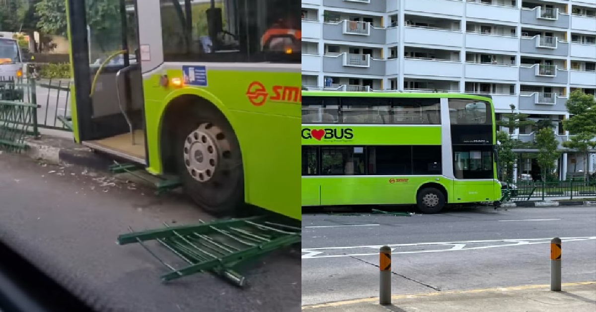 DOUBLE-DECKER BUS CRASHED INTO ROAD DIVIDER @ YEW TEE, 1 PERSON INJURED