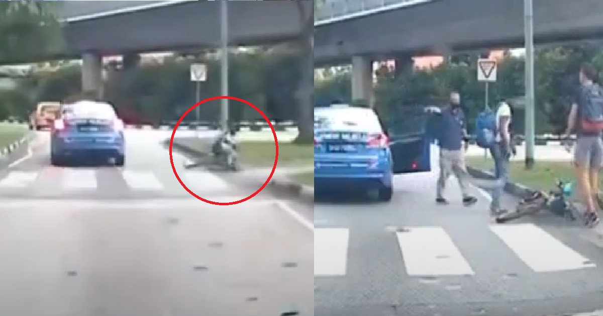 TAXI DRIVER RUNS OVER CYCLIST AFTER NOT GIVING WAY, THEN COMES OUT & SCOLD HIM