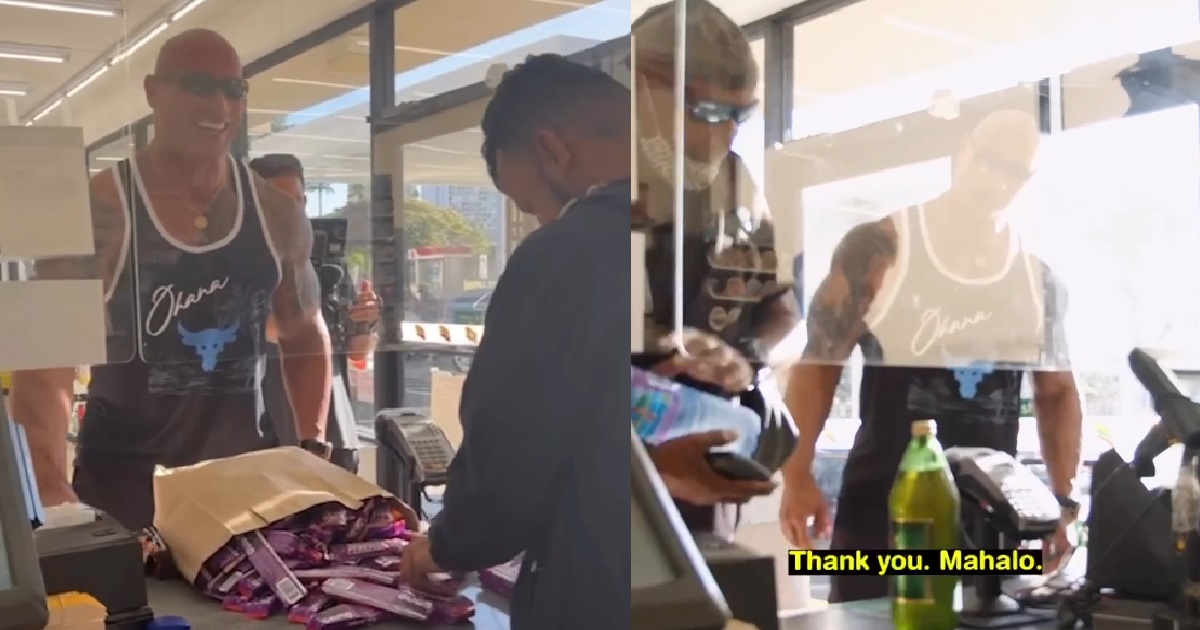 THE ROCK RETURNS TO 7-ELEVEN HE USED TO STEAL FROM AS A KID, PAYS FOR ALL THE CUSTOMERS