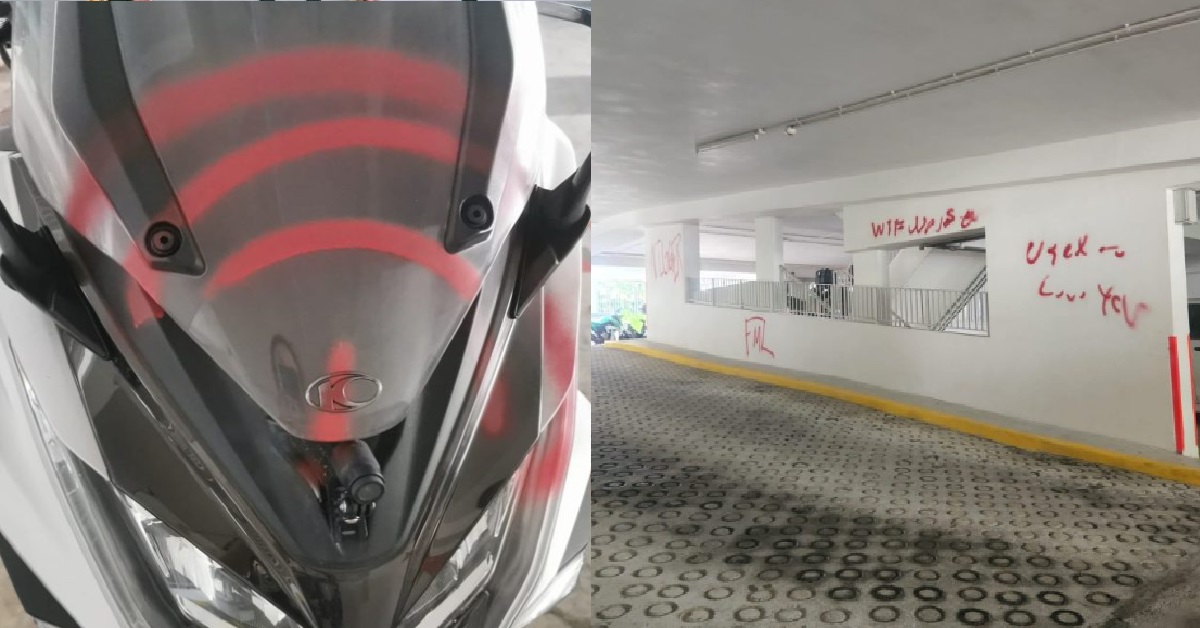 VEHICLES AT SUMANG WALK CARPARK VANDALISED, KENA SPRAY PAINTED