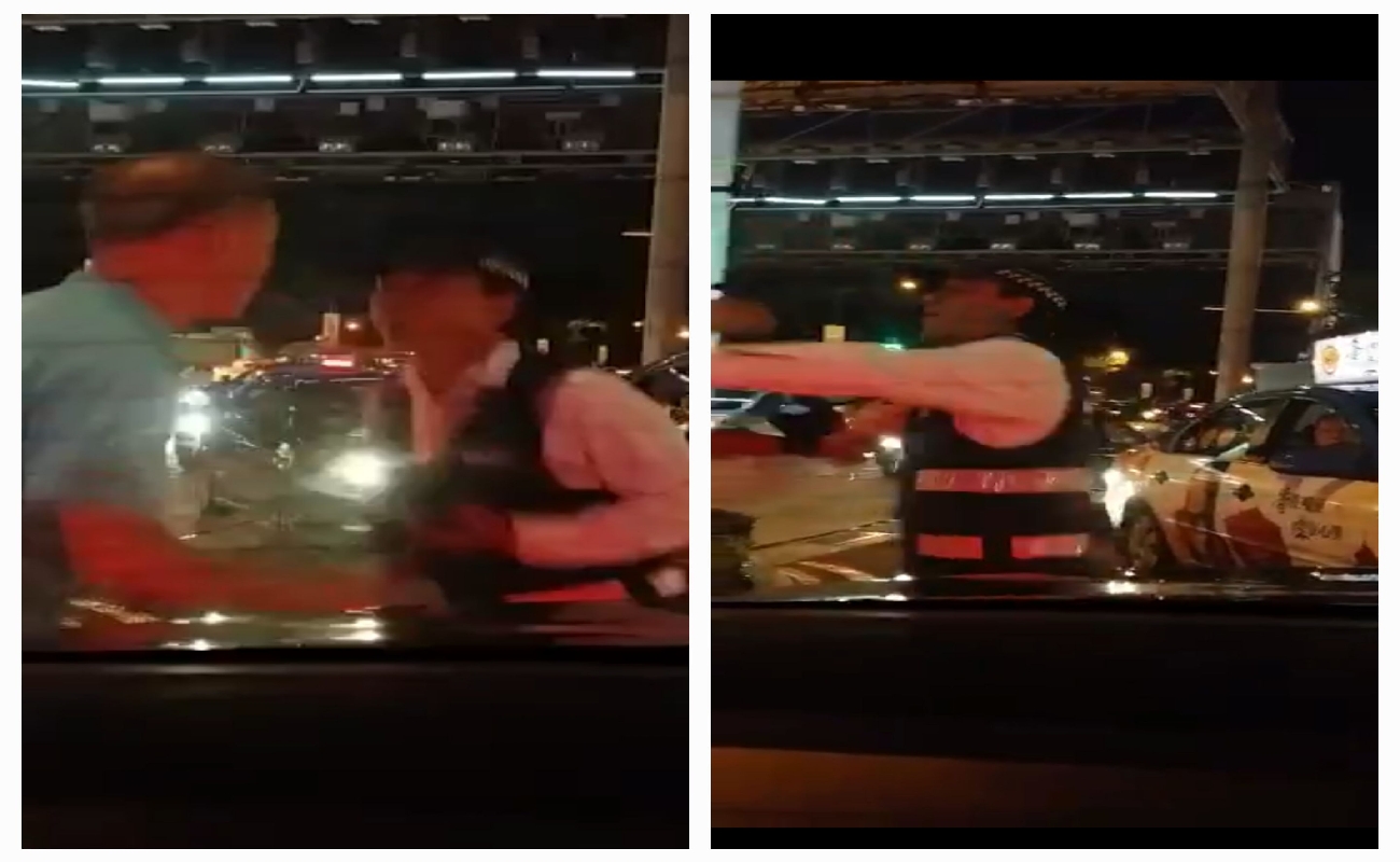LTA OFFICER FIGHTING WITH OLD MAN ON THE ROAD, FULL OF VULGARITIES