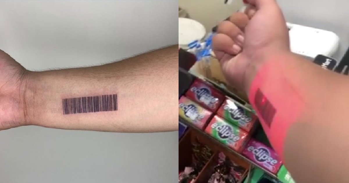MAN TATTOOS BARCODE ONTO HIS ARM, SO HE DOESN’T NEED USE HIS PHONE TO SCAN FOR PAYMENTS