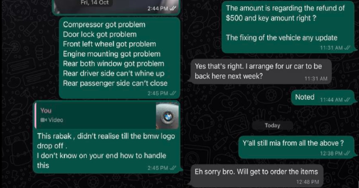 MAN BOUGHT BMW & RECEIVED IT WITH DEFECTS, CAR DEALER ALLEGEDLY WENT MIA